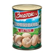 Грибы Шампиньоны ж/б 400гр целые ЗНАТОК 1/24шт