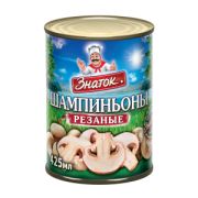 Грибы Шампиньоны ж/б 400гр резаные ЗНАТОК 1/24шт