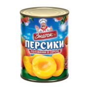 Персики половинки в сиропе 410гр ЗНАТОК