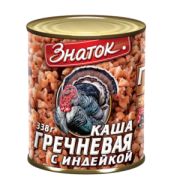 Каша гречневая с ИНДЕЙКОЙ ж/б 338гр ЗНАТОК 1/30шт